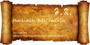 Hantusch Kálmán névjegykártya